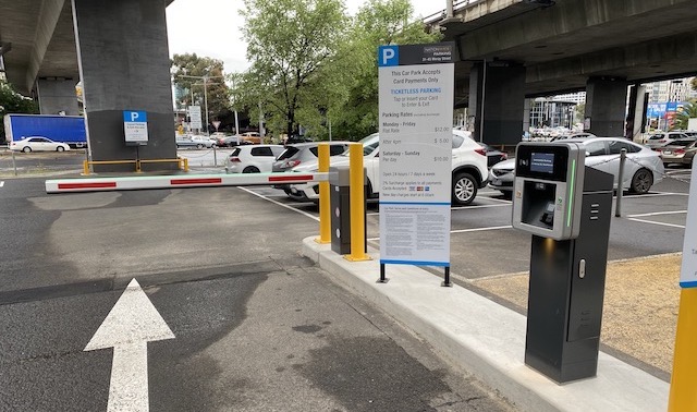 Dashou Boom Gate installé dans un parking de rue Australie